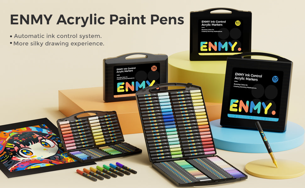 Cheap ENMY Acrylic Markers for Sale | Used for Canvas/Glass/Fabric/Wood ...